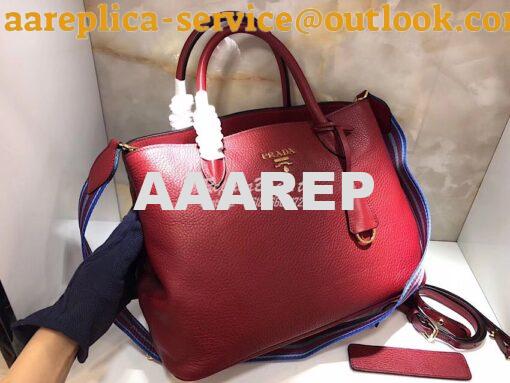 Replica Prada Daino Leather Tote Bag 1BA157 Red 8