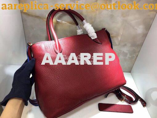 Replica Prada Daino Leather Tote Bag 1BA157 Red 9