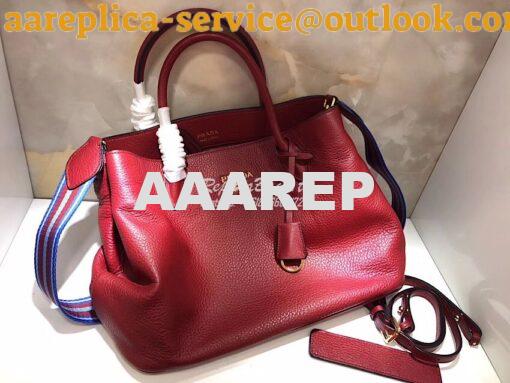 Replica Prada Daino Leather Tote Bag 1BA157 Red 10