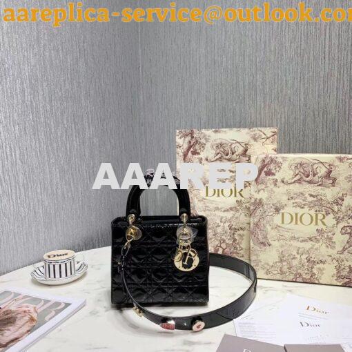 Replica My Lady Dior Bag Patent Calfskin with Customisable Shoulder St