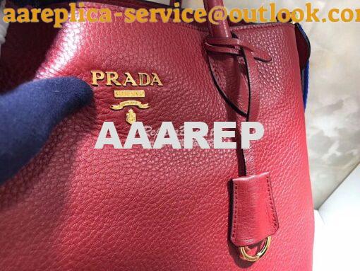 Replica Prada Daino Leather Tote Bag 1BA157 Red 11