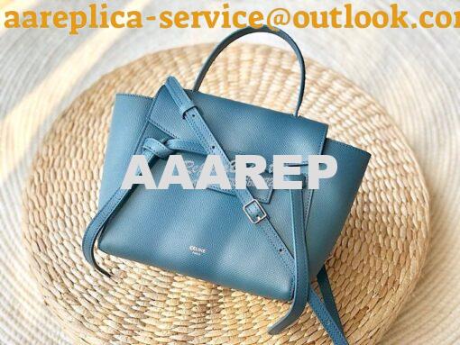 Replica Celine Nano Belt Bag Slate Blue Grained Calfskin 185003