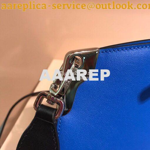 Replica Prada Sidonie Leather Shoulder Bag Blue 9