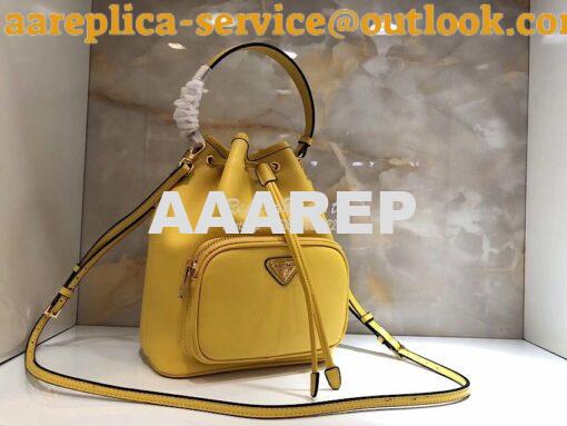 Replica Prada Leather bucket bag 1bh038 Yellow