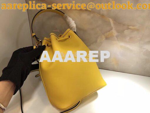 Replica Prada Leather bucket bag 1bh038 Yellow 3