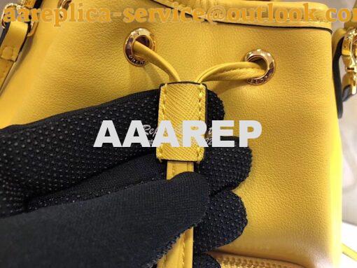 Replica Prada Leather bucket bag 1bh038 Yellow 4