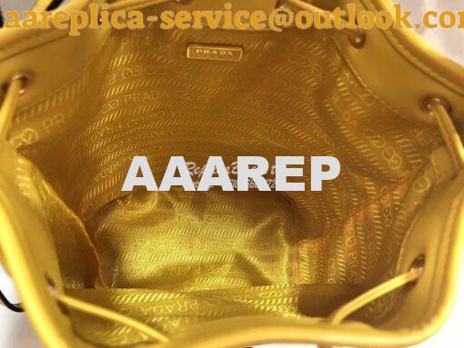 Replica Prada Leather bucket bag 1bh038 Yellow 8
