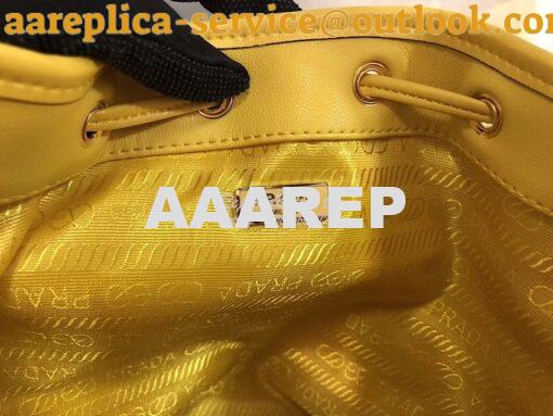Replica Prada Leather bucket bag 1bh038 Yellow 9