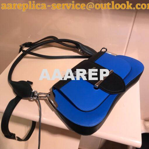 Replica Prada Sidonie leather shoulder bag 1BD168 Blue 3