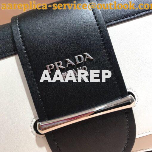 Replica Prada Sidonie leather shoulder bag 1BD168 White 3