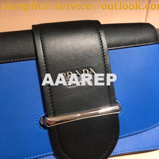 Replica Prada Sidonie leather shoulder bag 1BD168 Blue 6