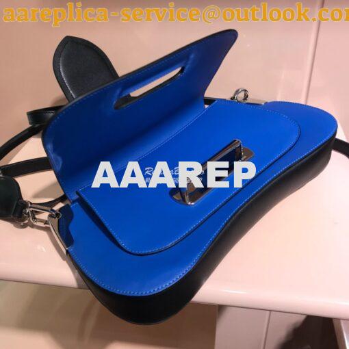Replica Prada Sidonie leather shoulder bag 1BD168 Blue 7