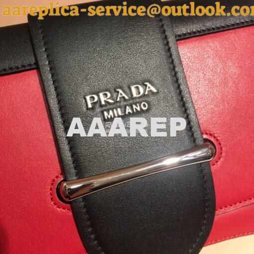 Replica Prada Sidonie leather shoulder bag 1BD168 Red 3