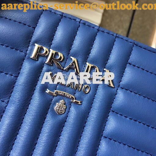 Replica Prada Diagramme Leather Handbag 1BA165 Blue 2