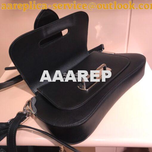 Replica Prada Sidonie leather shoulder bag 1BD168 Black 7