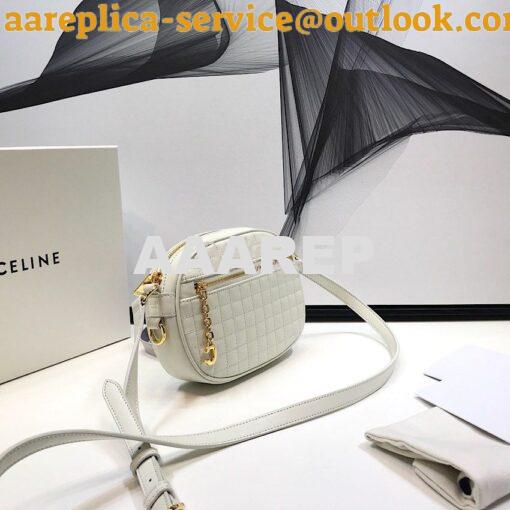 Replica Celine Small C Charm Bag In Quilted Calfskin 188363 White 2