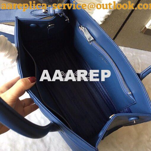 Replica Prada Diagramme Leather Handbag 1BA165 Blue 5