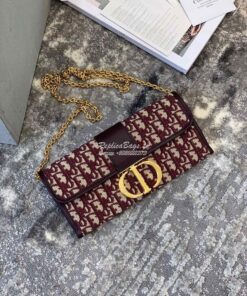Replica Dior 30 Montaigne Oblique Jacquard Canvas Clutch Chain Bag M92