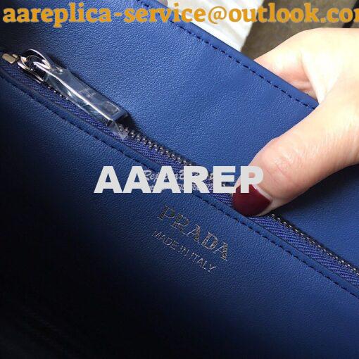 Replica Prada Diagramme Leather Handbag 1BA165 Blue 6