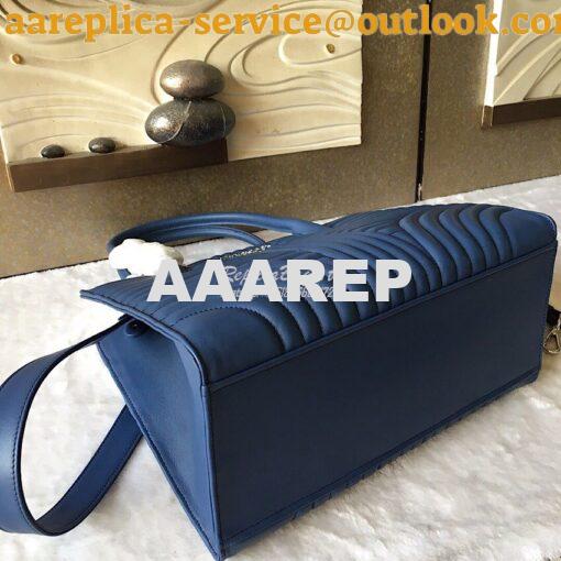 Replica Prada Diagramme Leather Handbag 1BA165 Blue 8