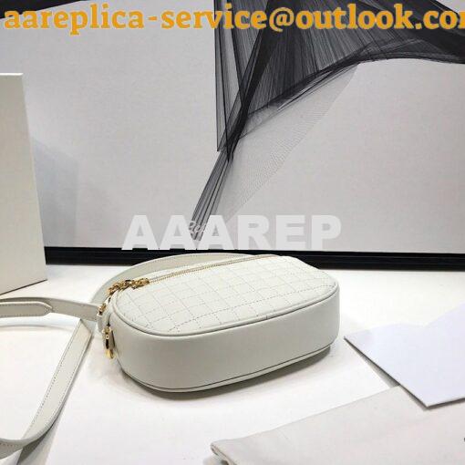 Replica Celine Small C Charm Bag In Quilted Calfskin 188363 White 7