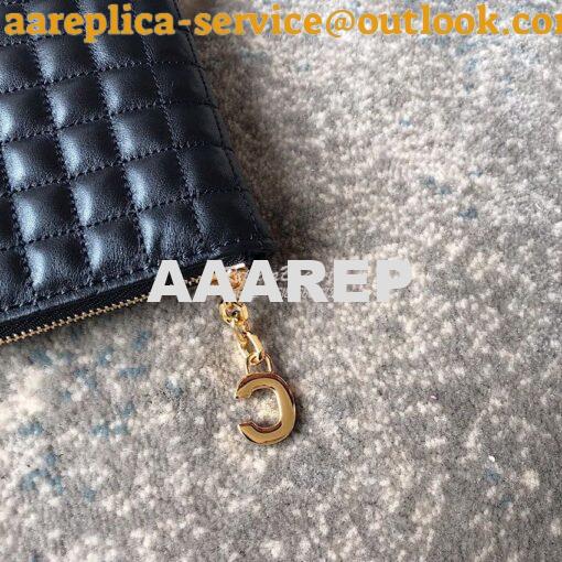 Replica Celine C Charm Pouch In Quilted Calfskin 10B813 Black 2