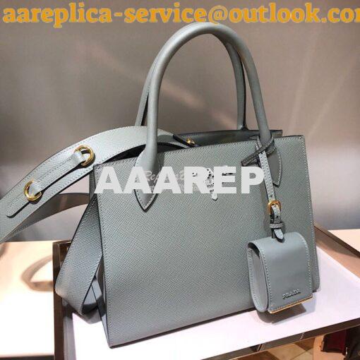 Replica Prada Monochrome Saffiano leather bag 1ba156 Grey 2