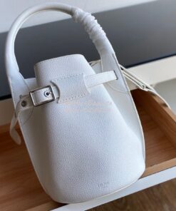 Replica Celine Big Bag Nano Bucket in Supple Grained Calfskin White 18