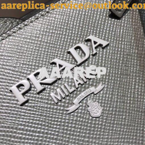 Replica Prada Monochrome Saffiano leather bag 1ba156 Grey 4