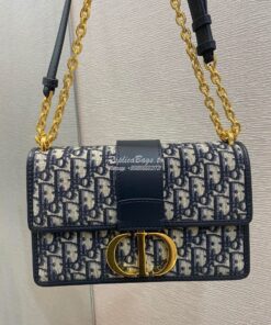 Replica Dior 30 Montaigne Oblique Jacquard Canvas Bag with Chain M9208