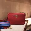 Replica Prada Cahier Calf Leather Bag 1BH018 Metallic Red 11