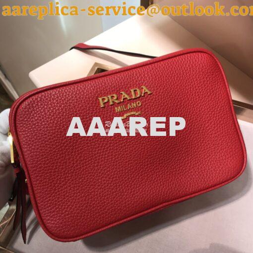 Replica Prada Calf Leather Shoulder Camera Bag 1bh082 Red 3