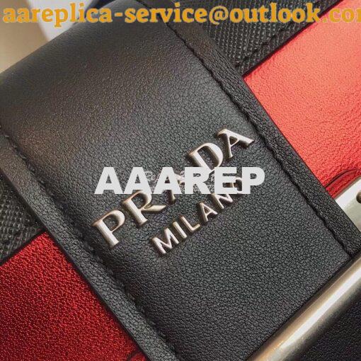 Replica Prada Cahier Calf Leather Bag 1BH018 Metallic Red 3