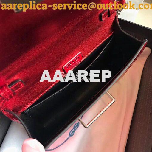 Replica Prada Cahier Calf Leather Bag 1BH018 Metallic Red 5