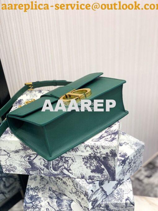 Replica Dior 30 Montaigne Grained Calfskin Bag with Chain M9208 Green 6