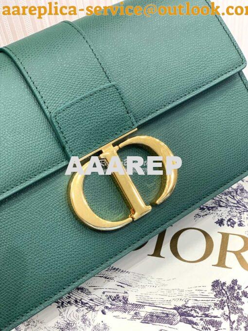 Replica Dior 30 Montaigne Grained Calfskin Bag with Chain M9208 Green 8