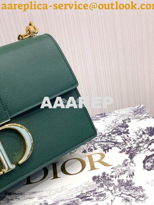 Replica Dior 30 Montaigne Grained Calfskin Bag with Chain M9208 Green 9