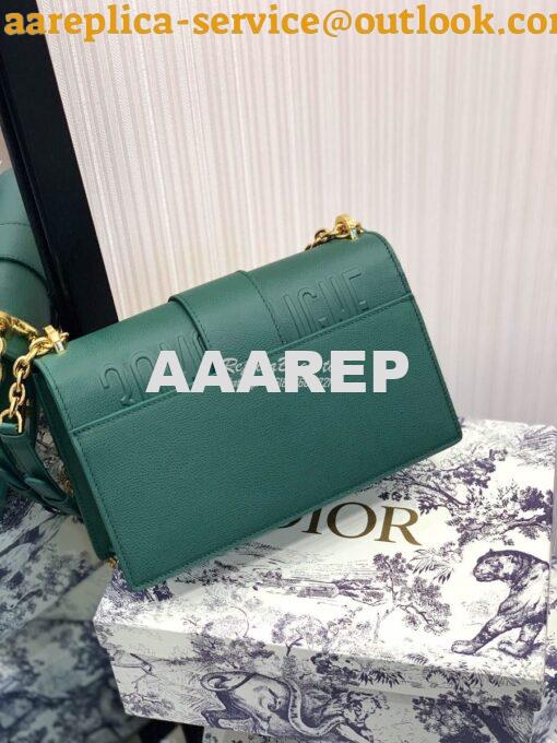 Replica Dior 30 Montaigne Grained Calfskin Bag with Chain M9208 Green 10
