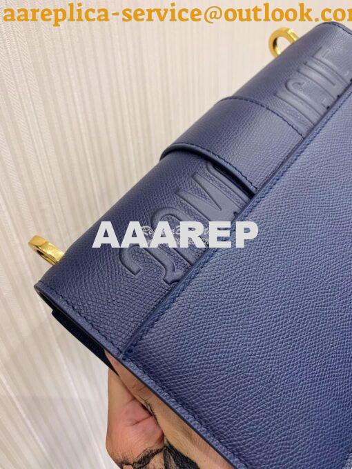 Replica Dior 30 Montaigne Grained Calfskin Bag with Chain M9208 Blue 14