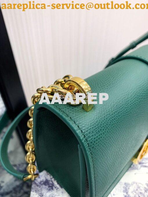 Replica Dior 30 Montaigne Grained Calfskin Bag with Chain M9208 Green 11