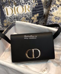 Replica Dior Black 30 Montaigne Calfskin 2-in-1 Pouch
