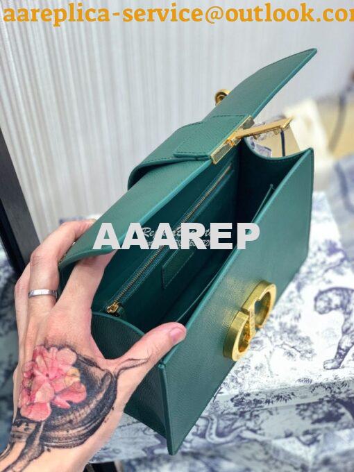Replica Dior 30 Montaigne Grained Calfskin Bag with Chain M9208 Green 12