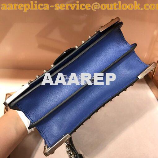 Replica Prada Cahier Studded Leather Bag 1BD045 Blue 11