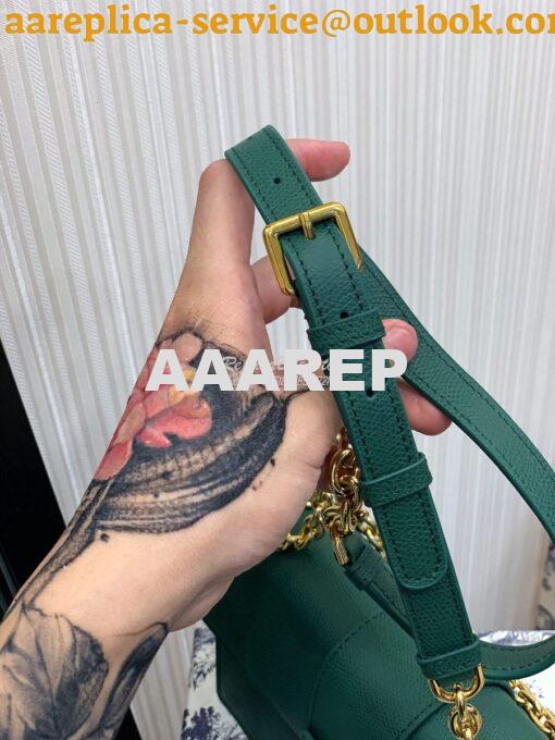 Replica Dior 30 Montaigne Grained Calfskin Bag with Chain M9208 Green 14