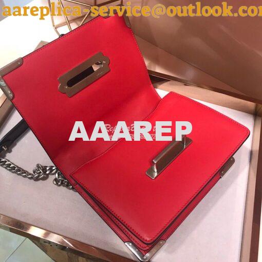 Replica Prada Cahier Studded Leather Bag 1BD045 Red 6
