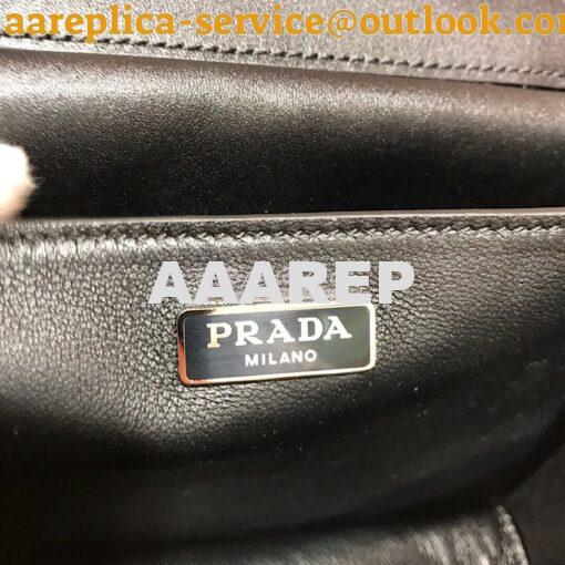 Replica Prada Cahier Studded Leather Bag 1BD045 Black 8