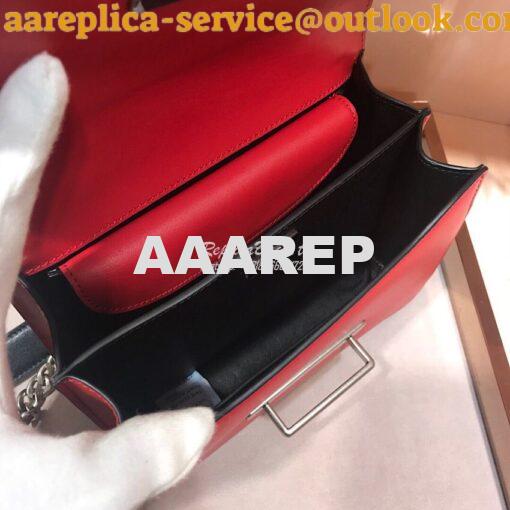 Replica Prada Cahier Studded Leather Bag 1BD045 Red 7