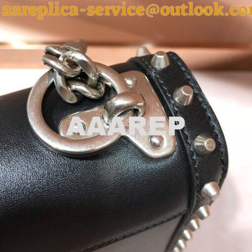 Replica Prada Cahier Studded Leather Bag 1BD045 Black 9