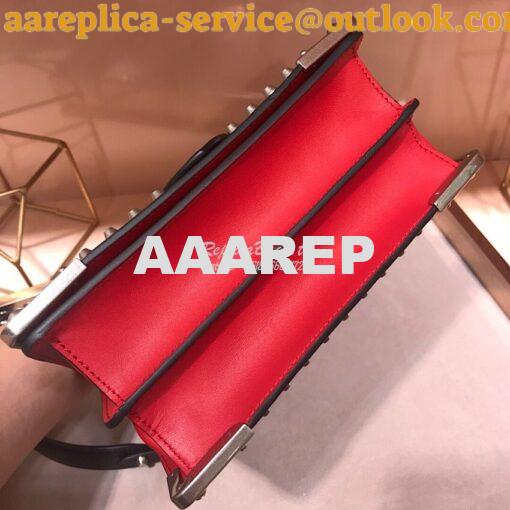 Replica Prada Cahier Studded Leather Bag 1BD045 Red 9