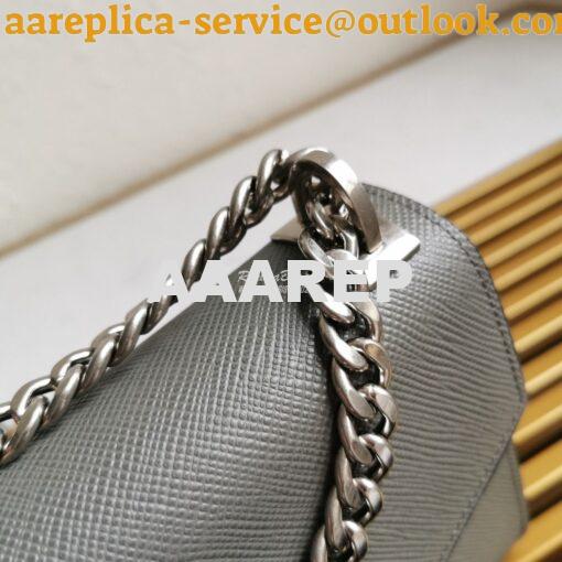 Replica Prada Monochrome Saffiano leather bag 1BD127 Grey 4